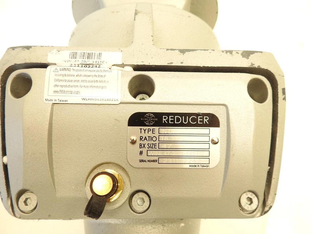 WorldWide WINL47-20/1-145TC 18.37:1 Size 47 2 HP Inline Cast Iron Gear Reducer