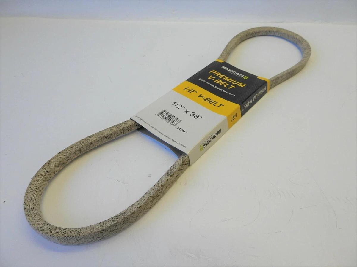 MaxPower 347481 Premium Belt Reinforced with Kevlar Fiber Cords, 1/2" x 38"