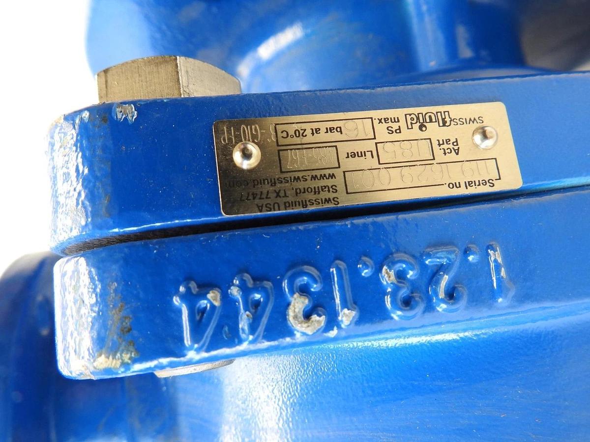 NEW SWISS FLUID 1 1/2" 150 LBS FLANGE U85 A85 PFA LINED SBV BALL VALVE BODY