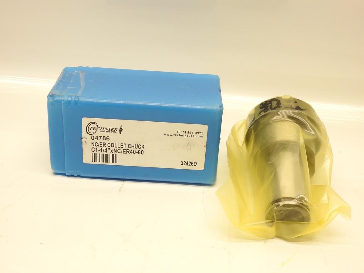 TECHNIKS Collet Chuck Extension: ER40, 1 1/4 in Shank Dia, 60 mm Projection