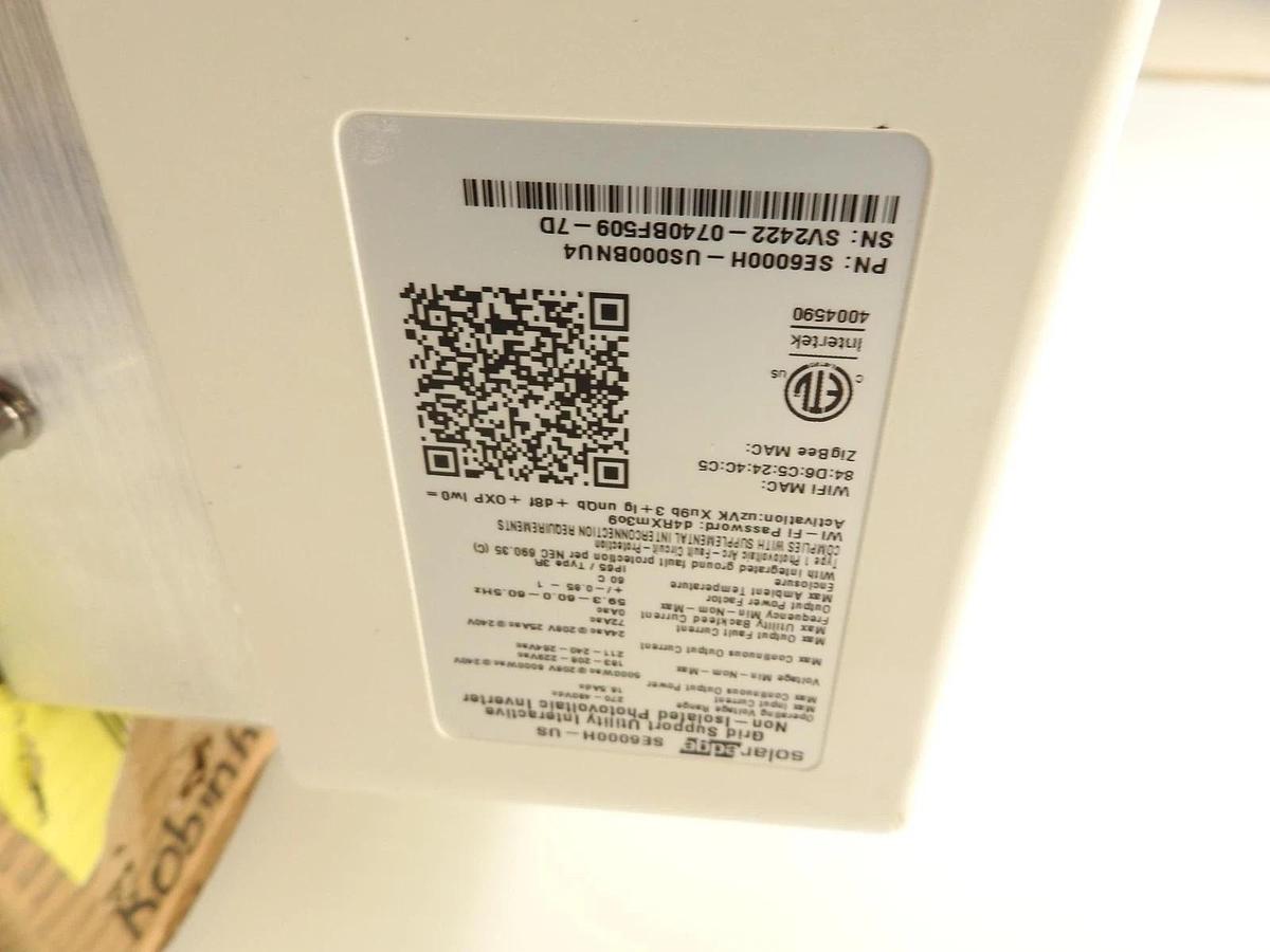 New Solaredge SE6000H-US000BNU4 Single Phase Wave Inverter
