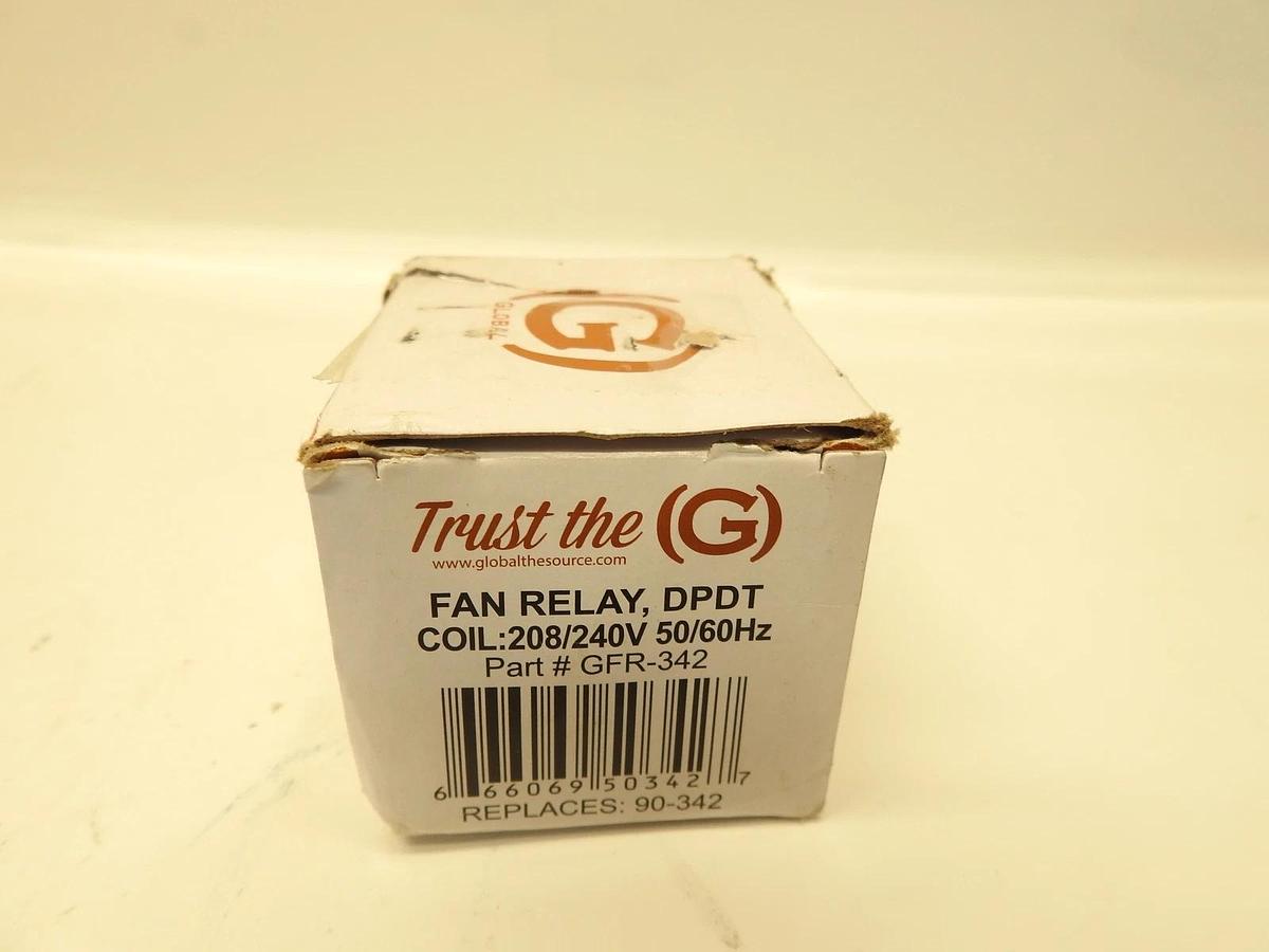 Global the Source Fan Relay GFR-342 DPDT COIL:208/240v 50/60Hz Replaces 90-342