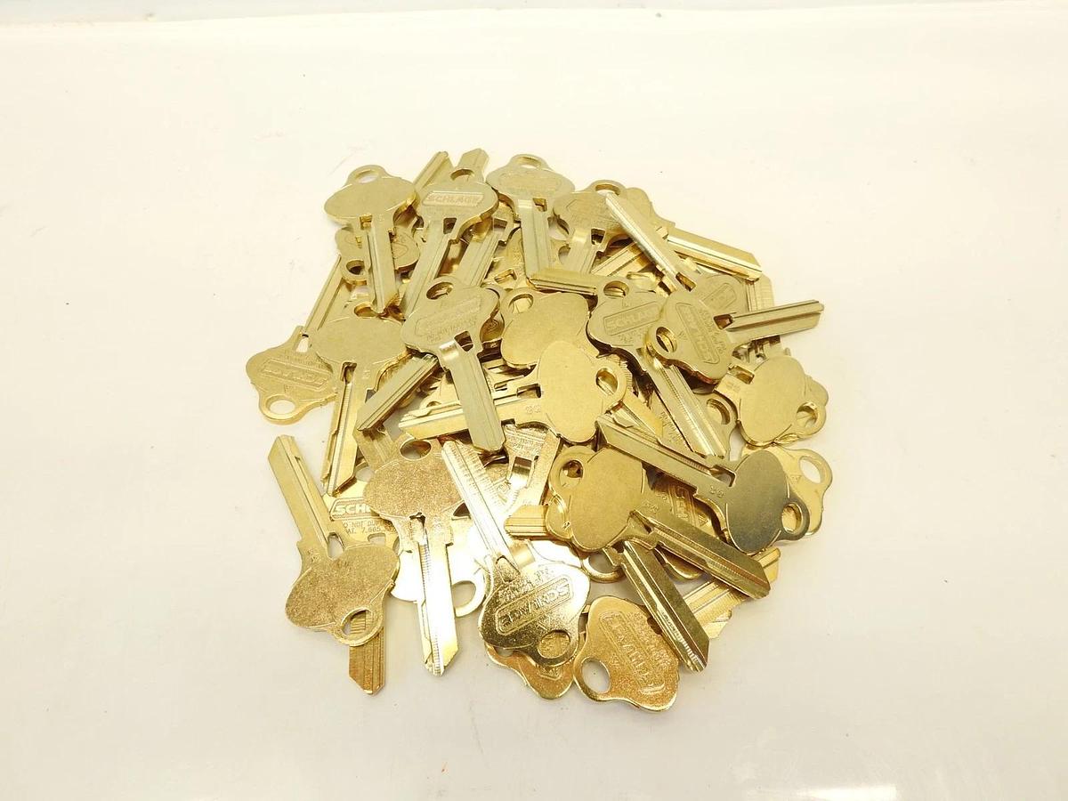 Lot Of 49 Schlage Everest 29 Uncut Brass Key Blanks 35-268-EV T135 CYL:35-268-EV