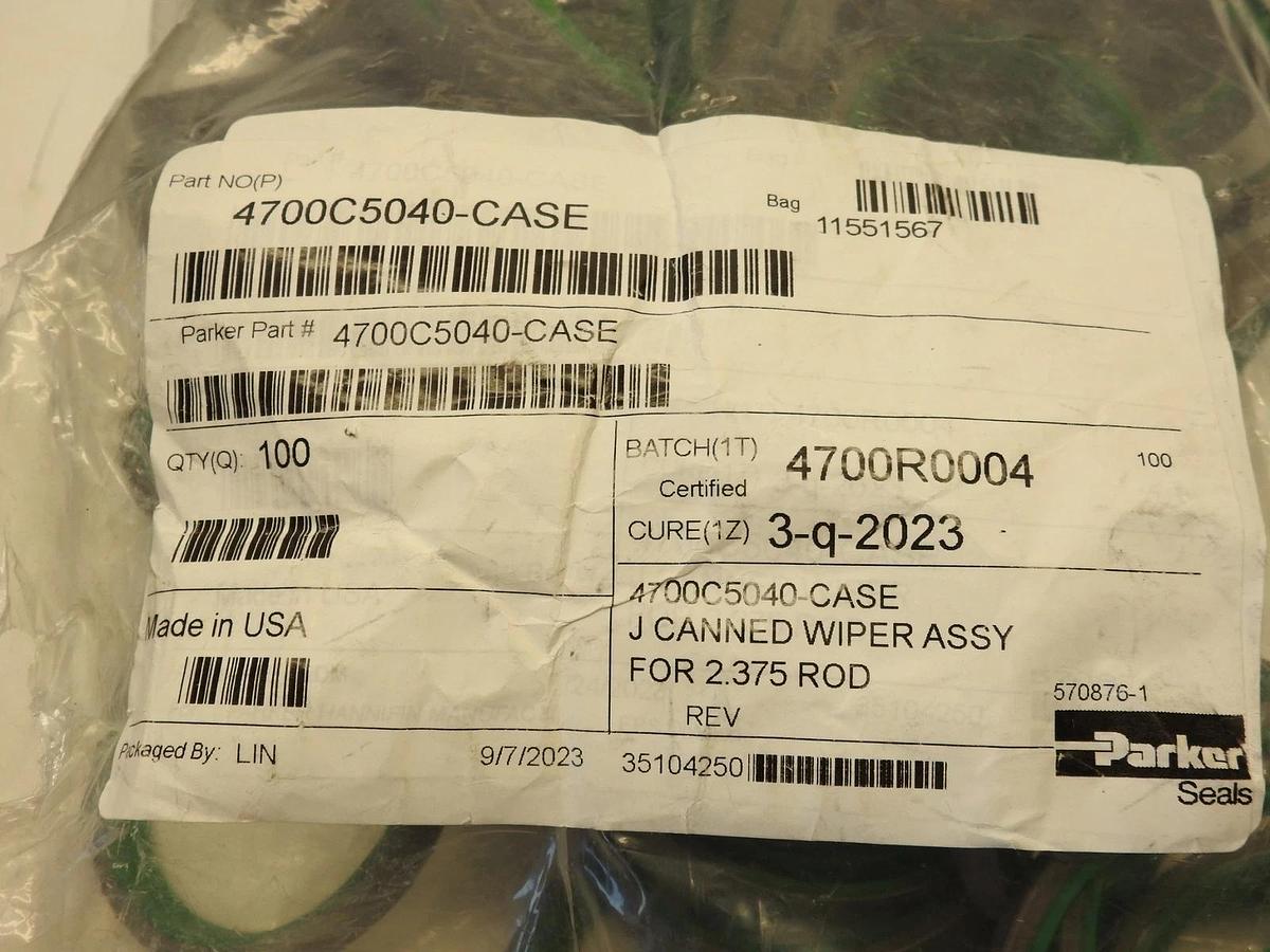 Lot Of 10 Oem Parker 4700C5040-Case Wiper Seal For 2.375" Rod