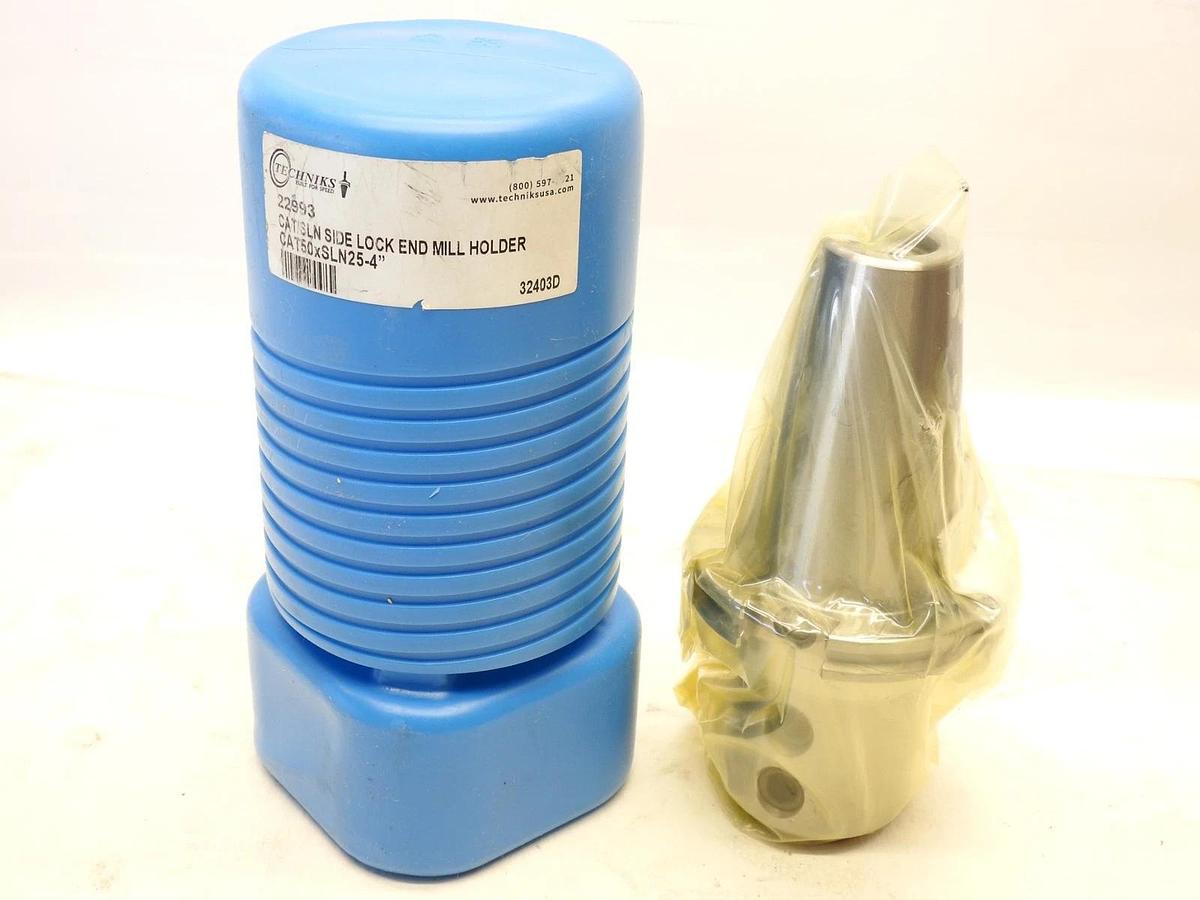 Techniks 22993 CAT/SLN SIDE LOCK END MILL HOLDER CAT50xSLN25-4"