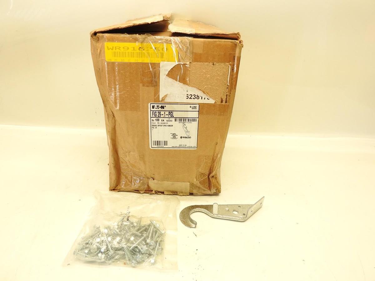 LOT of 100 EATON FIG-29-1-PGL 1" DOUBLE OFFSET CPVC HANGER PRE-GALVANIZED
