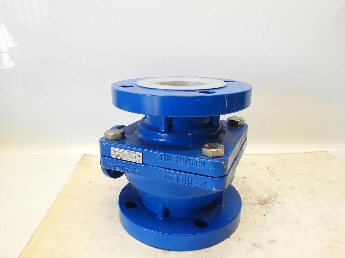 NEW SWISS FLUID 1 1/2" 150 LBS FLANGE U85 A85 PFA LINED SBV BALL VALVE BODY