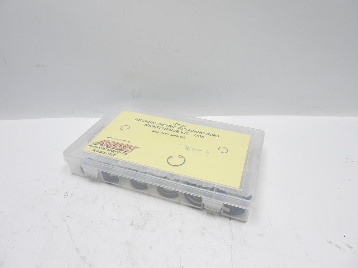 174 Piece, M10 to M40, Steel, Snap Internal Retaining Ring Assortment