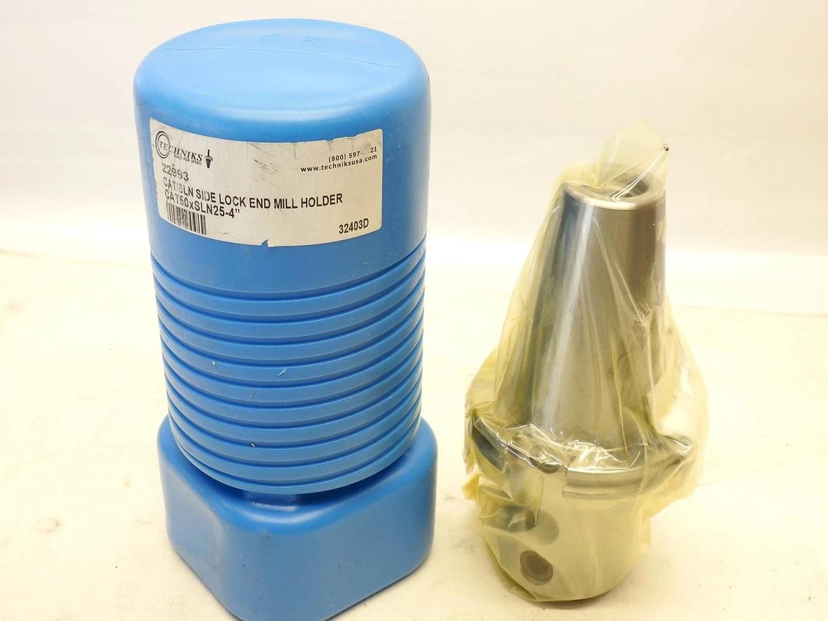 Techniks 22993 CAT/SLN SIDE LOCK END MILL HOLDER CAT50xSLN25-4"