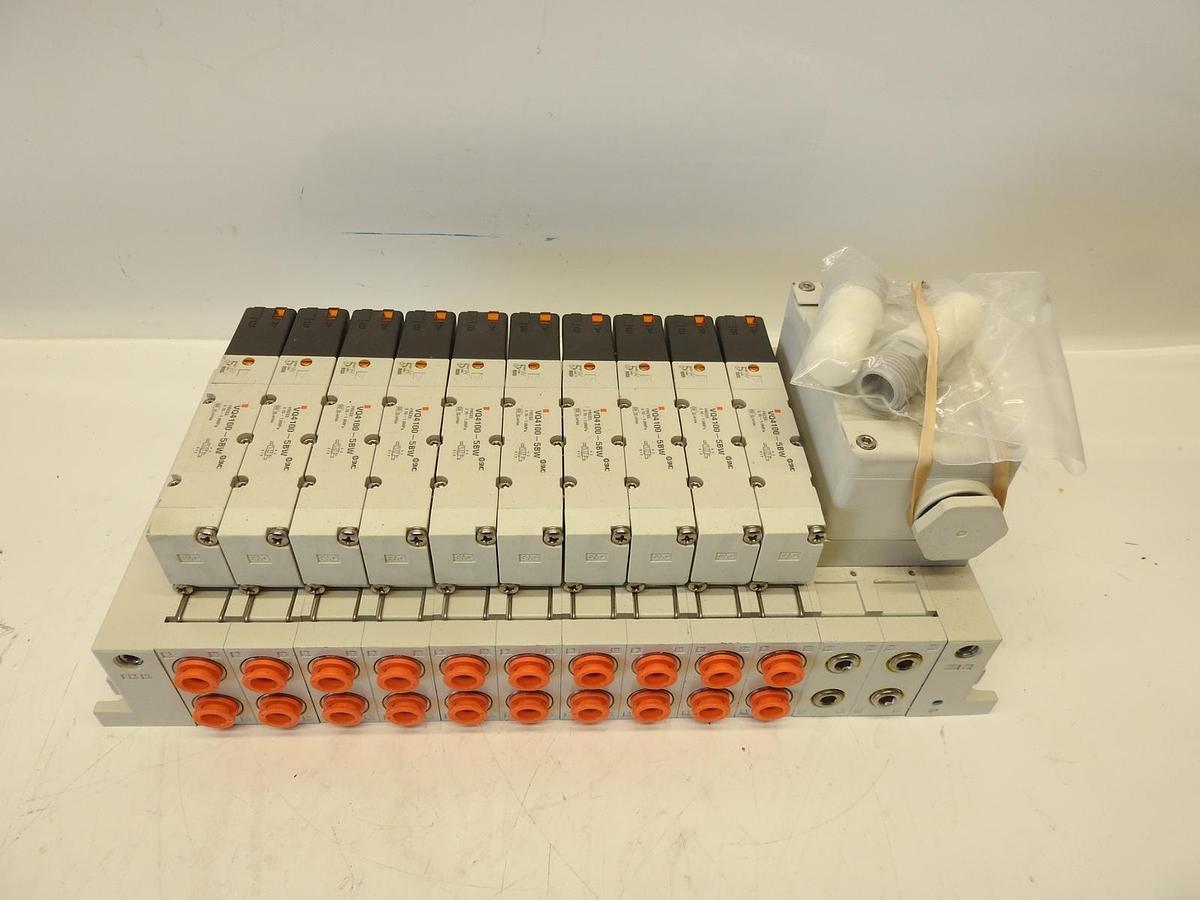 New Genuine Oem SMC VV5Q41-12-Dan00 Pneumatic Valve Manifold VQ4100-5BW