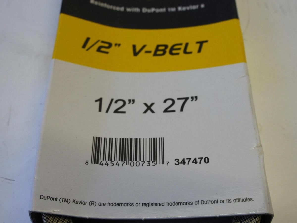 MaxPower 347470 Premium Belt Reinforced with Kevlar Fiber Cords, 1/2" x 27"