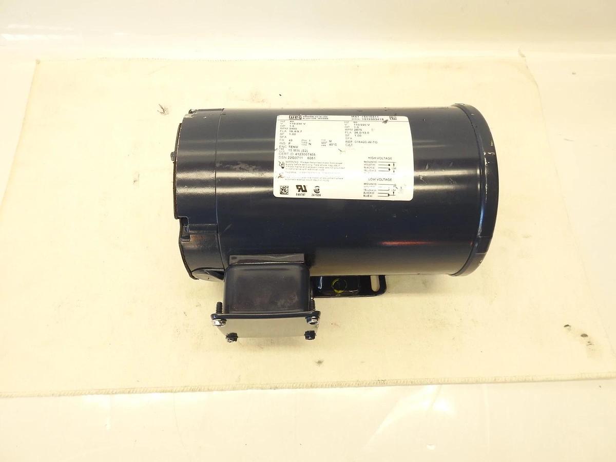 New WEG, 013420-W, Motor, 1 1/2 HP, Single Phase, 60 HZ