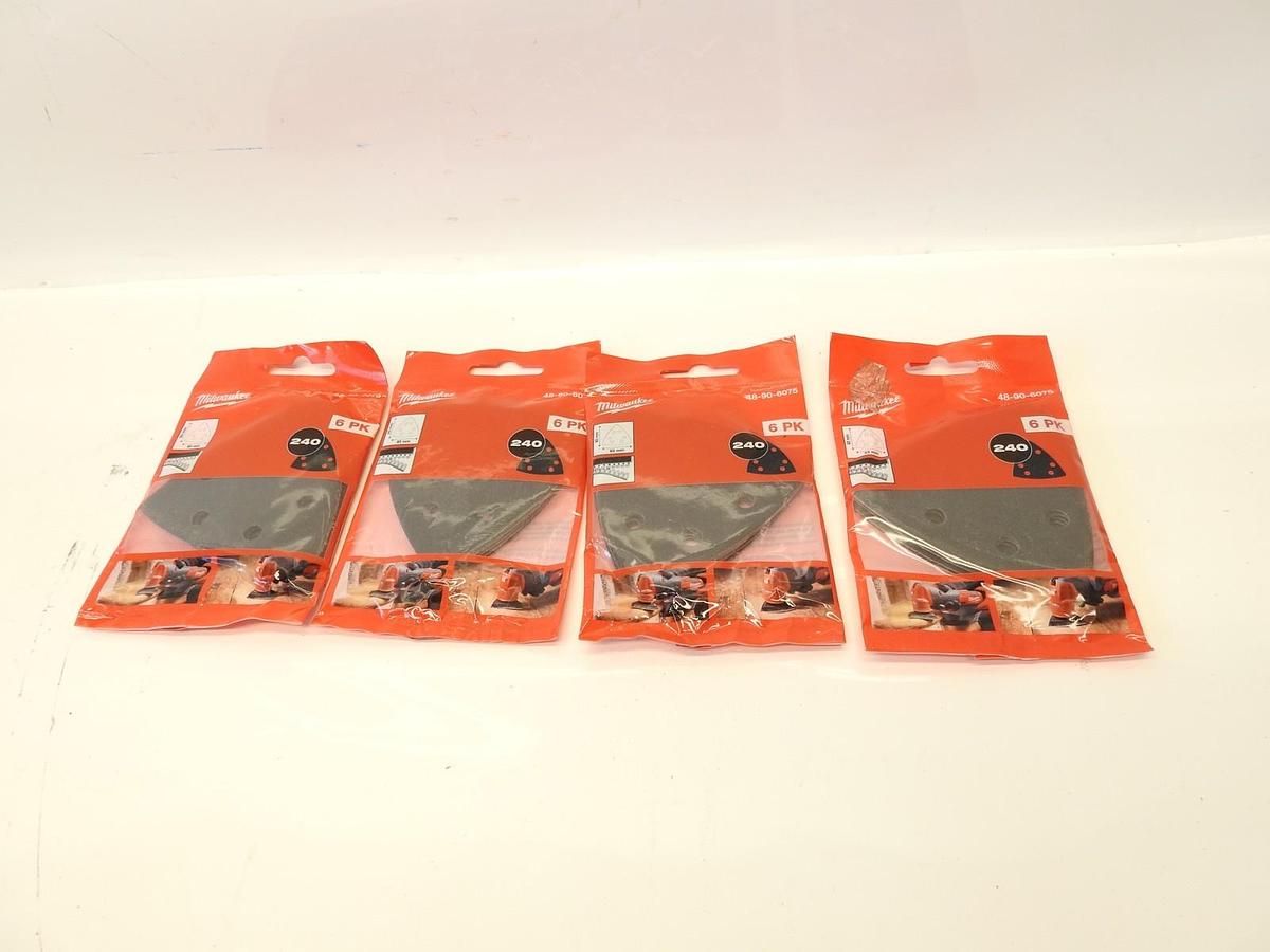 Lot Of 4 6-Packs Milwaukee 48-90-6075 HOOK & LOOP 93mm grit 220