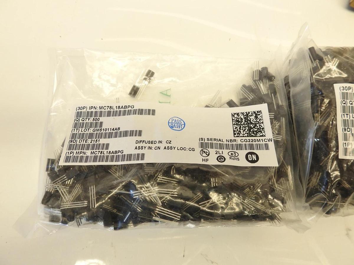 2000Pk Of Onsemi MC78L18ABPG IC REG LINEAR 18V 100MA TO92-3