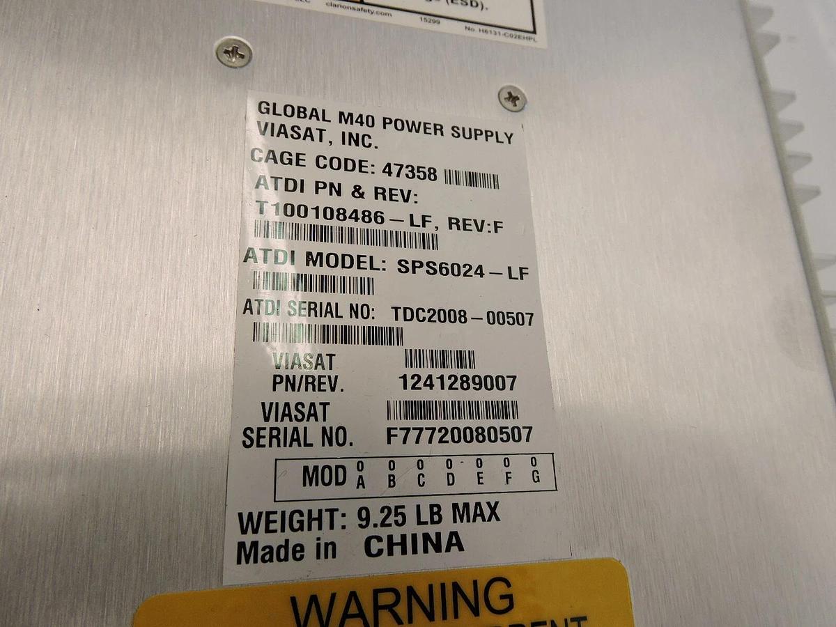 Transdev Electronics VIASAT GLOBAL M40 POWER SUPPLY T100108486-LF SPS6024-KF NEW