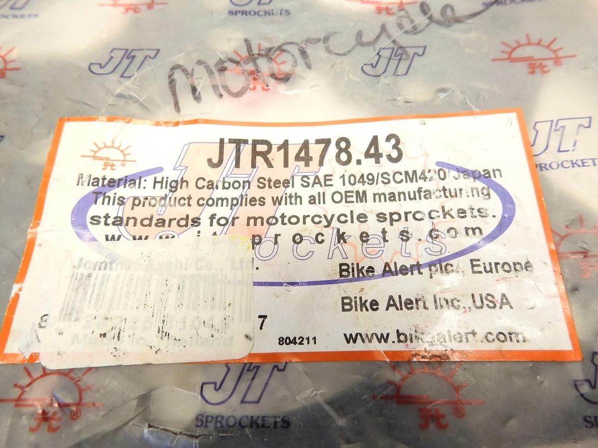 New JT Sprockets - JTR1478.43 - Steel Rear Sprocket, 43T