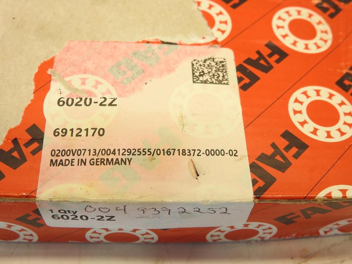 FAG 6020-2Z Deep Groove Ball Bearing 100x150x24(mm)