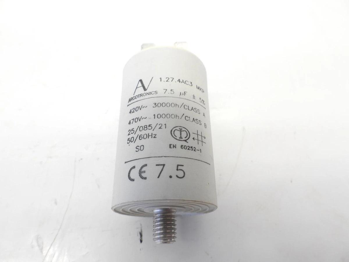 Arcotronics Generator Capacitor AVR MKP 7.5 uF 420V 470V -25/85/21 EN60252 OEM