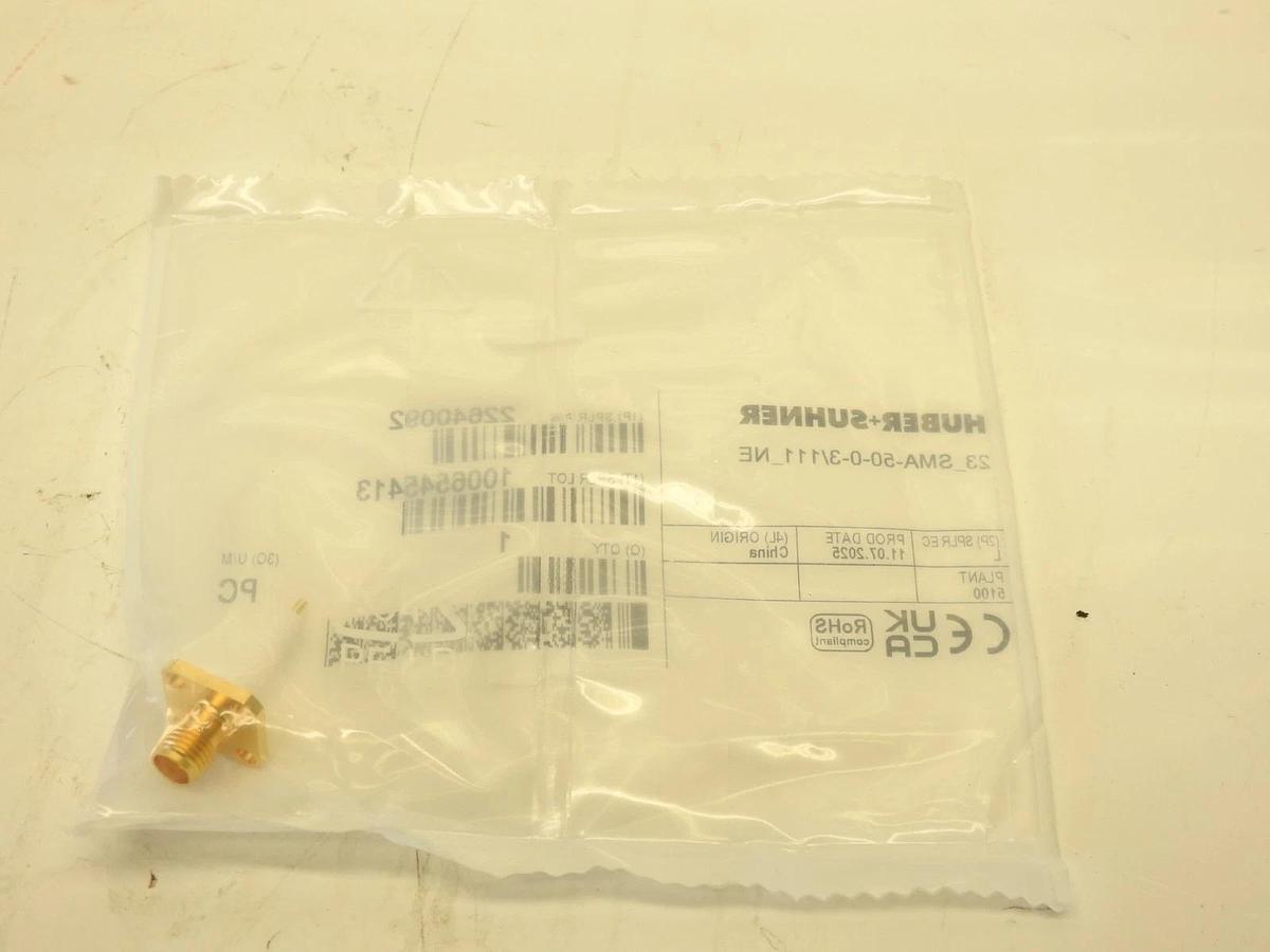 Lot Of 40 Huber+Suhner 23_SMA-50-0-3/111_NE COAXIAL CONNECTOR, SMA, 50 Ohm, Stra