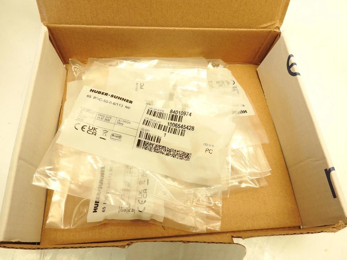 Lot Of 8 Huber+Suhner 65_BNC-50-0-6/113_NE COAXIAL TERMINATION, 50 Ohm, BNC, plu