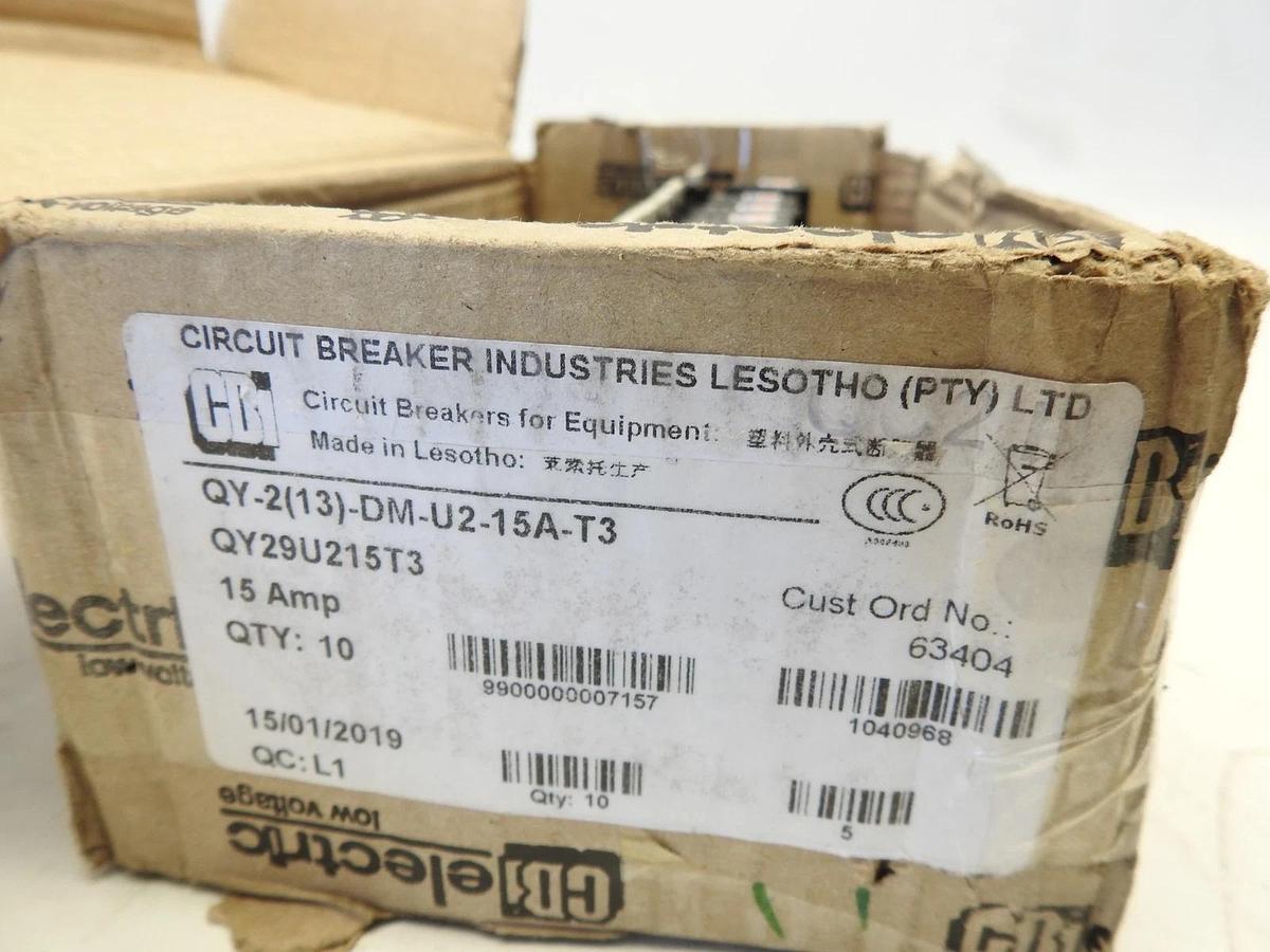 Lot Of 10 CBI DM-U2-15A-T3 Mini Circuit Breaker 15A