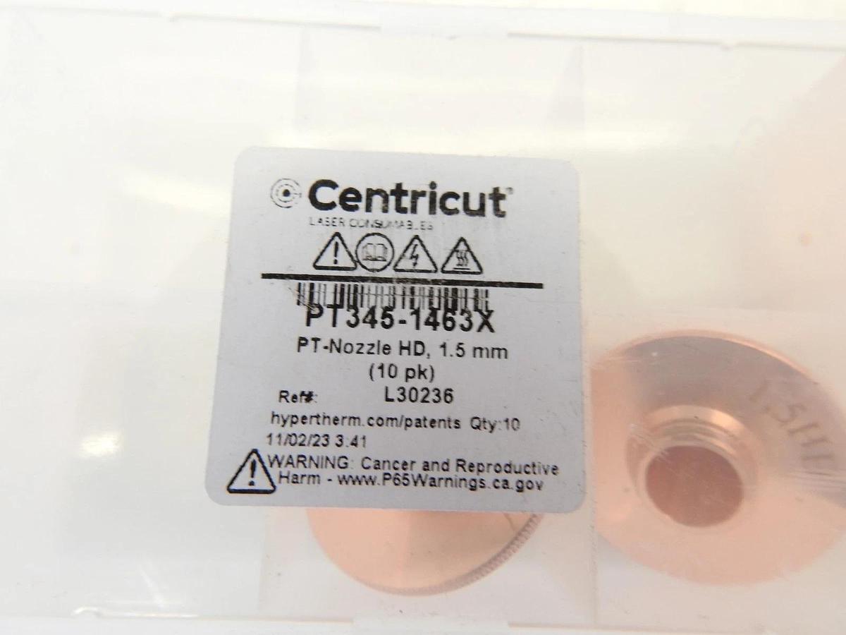 Lot Of 3 Centricut PT345-1463X Hypertherm Nozzle - 1.5mm 10 pack