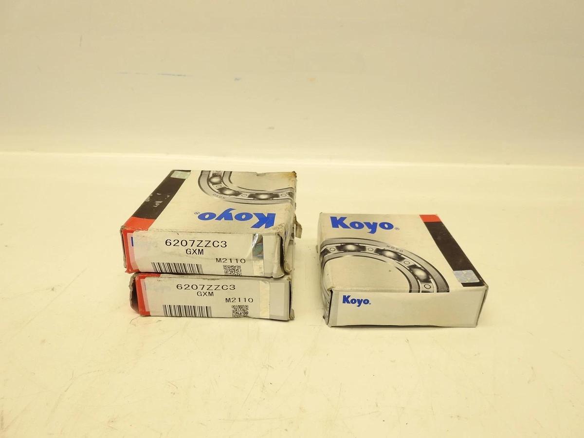 Lot Of 3 Koyo 6207 ZZC3, Single Row Radial Bearing (SKF 2Z, Fafnir/Timken 207KDD