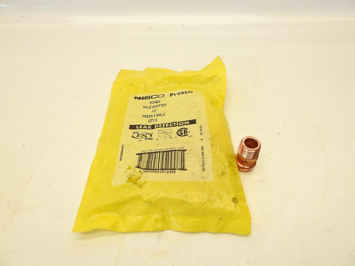 NEW (Bag of 5) NIBCO 9030950HPC Press-G PCH604 3/4” Press X Male Adapter