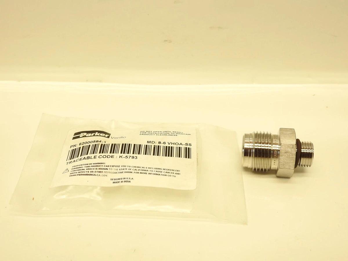 New Genuine Oem Parker 62000584-1 8-6 VHOA-SS Veriflo Connector Fitting