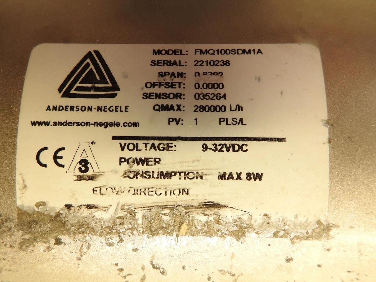 New Anderson-Negele FMQ100SDM1A ELECTROMAGNETIC FLOW METER 4" TC 316L