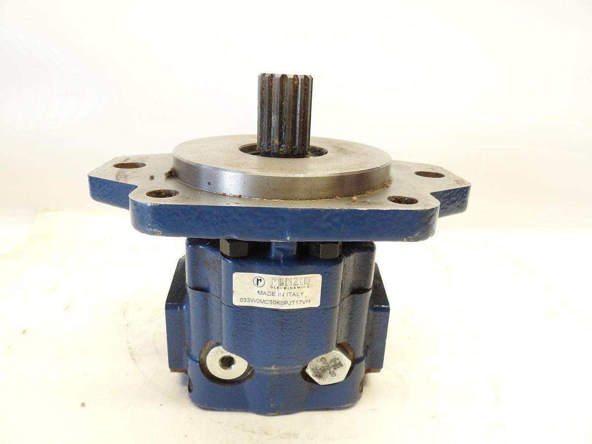New Ronzio Hydraulic Motor 033W0MC30K6PJT17VH Splined Shaft 6 Bolt Hole