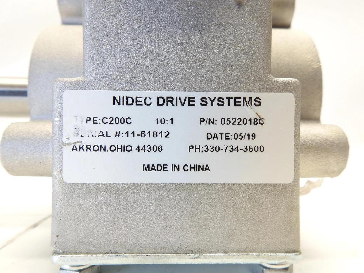 New Genuine Nidec Drive Systems C200C Gear Box 0522018C