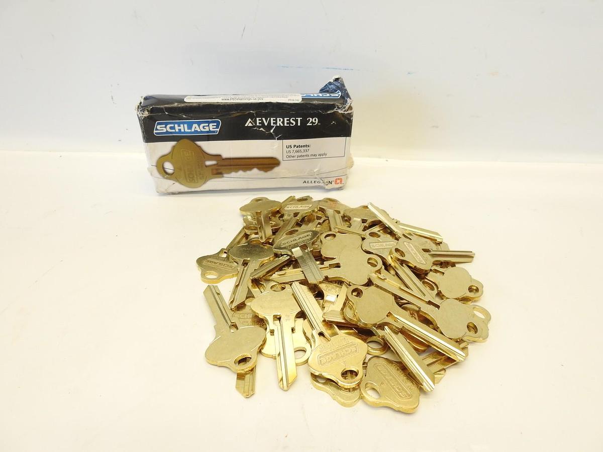 Lot Of 49 Schlage Everest 29 Uncut Brass Key Blanks 35-268-EV T135 CYL:35-268-EV