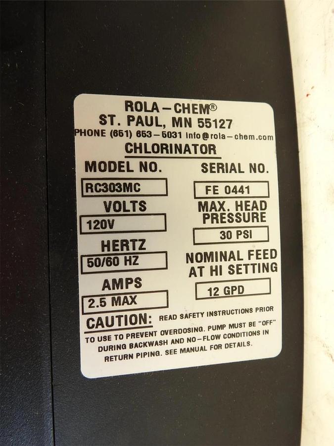 Rola-Chem - Pro Series 300 Chemical Feed Pump - RC303MC 12 GPD 120V