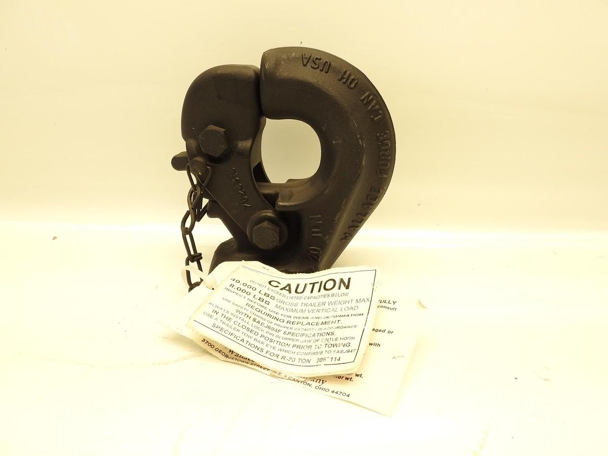Wallace forge 2057114 Black Steel R-20 Ton Rigid Mount GTW Pintle Hook