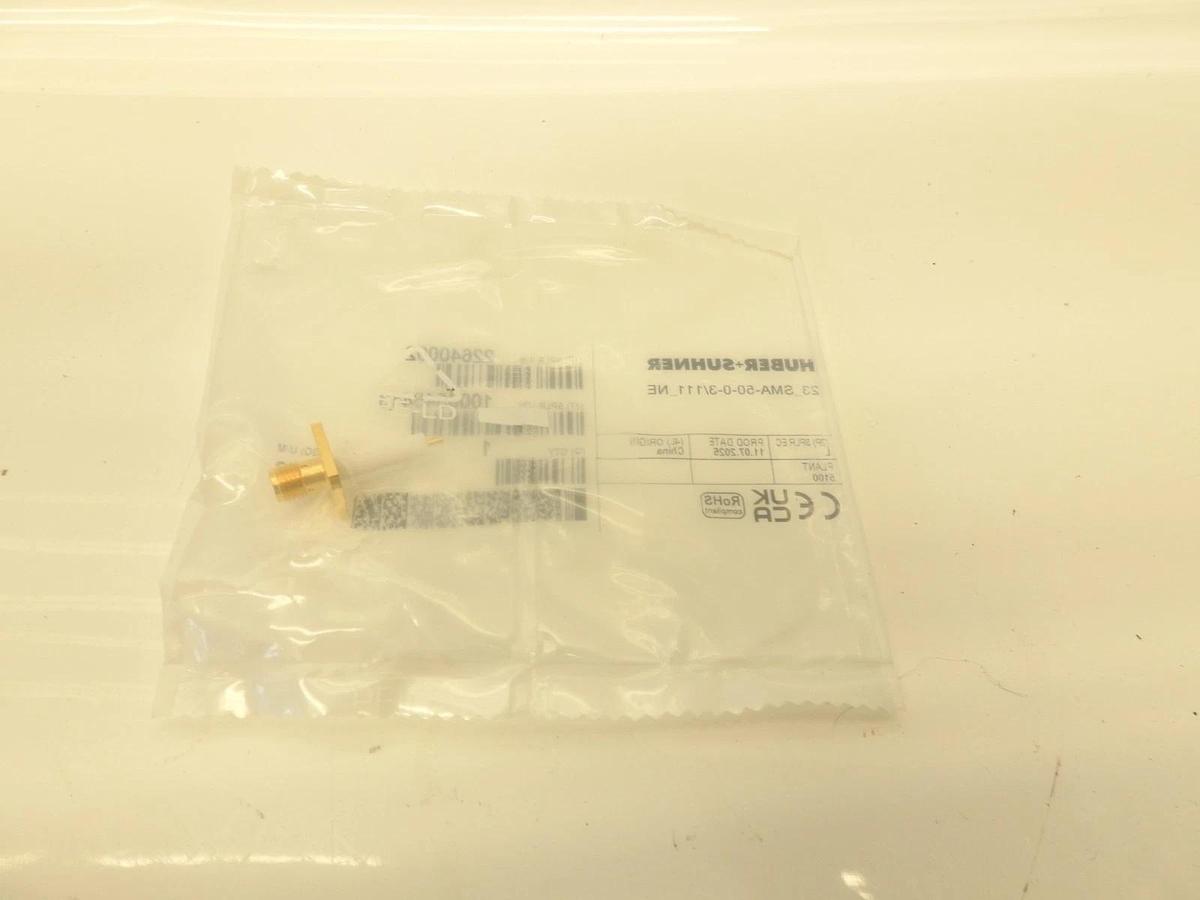 Lot Of 100 Huber+Suhner 23_SMA-50-0-3/111_NE COAXIAL CONNECTOR, SMA, 50 Ohm, Str