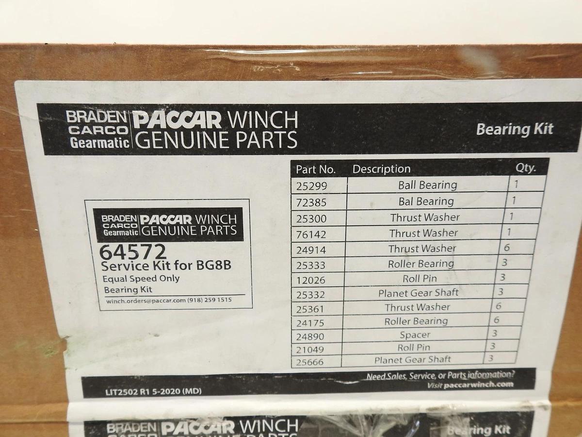 New Oem Carco Paccar 64572 BG8B EQ SPEED BRG KIT