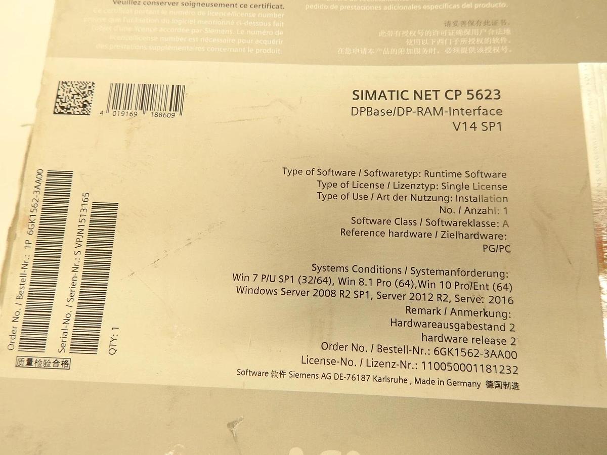 Siemens Simatic Net CP 5623 Software UPC 4019169188609