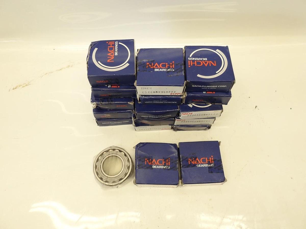 Lot Of 17 NACHI 22205 EXQW33C3 Spherical Roller Bearing