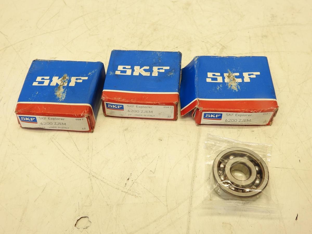 3Pk NEW SKF 6200-ZJEM ONE SIDE OPEN BALL BEARING