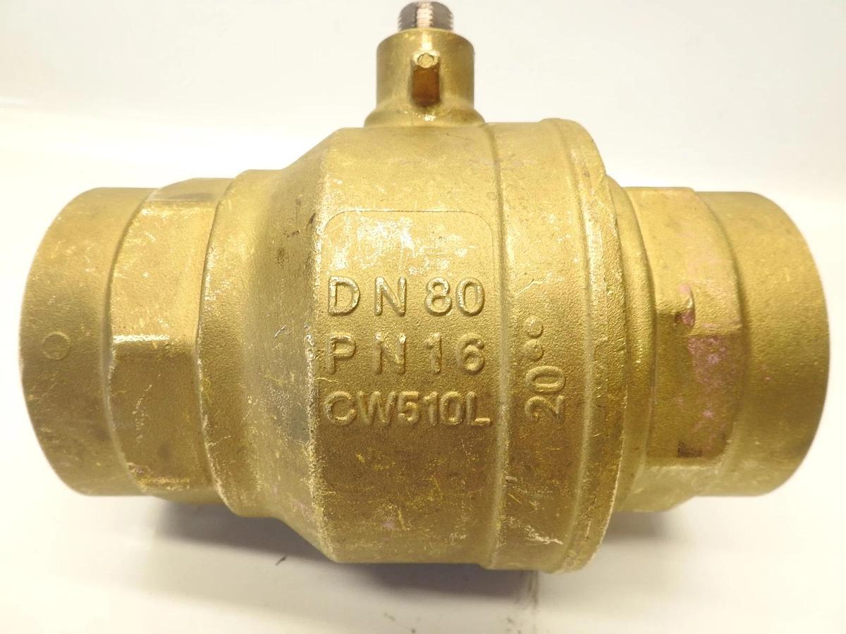 RB 3 in Brass Ball Valve CW510L LF DN 80 PN16 600 WOG