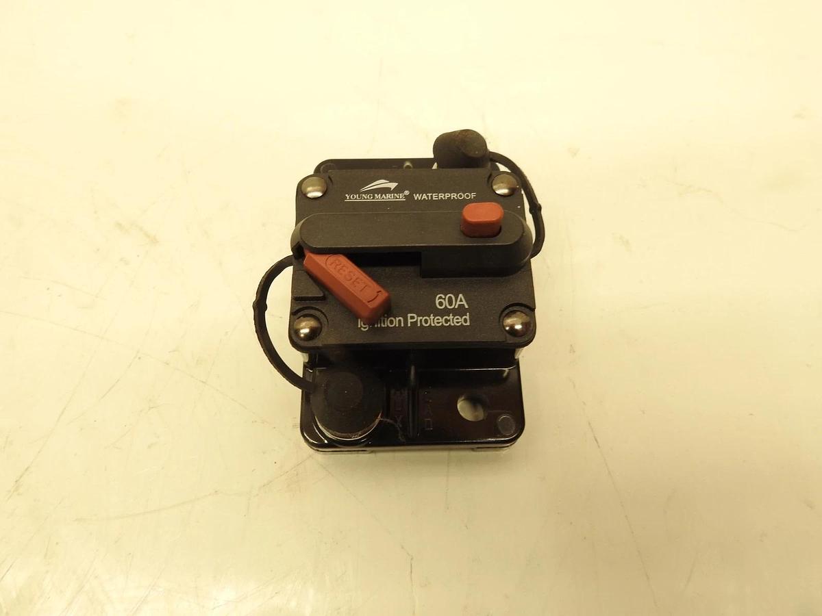 Young Marine Circuit Breaker for Boat Trolling with Manual Reset,Water Proof,12V