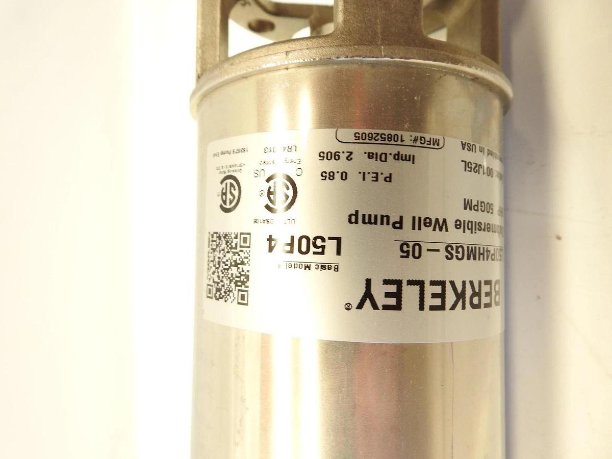 Pentair Berkeley L50P4HMGS-05 4" MS Series Submersible Pump End MS 50GPM 3HP 8ST