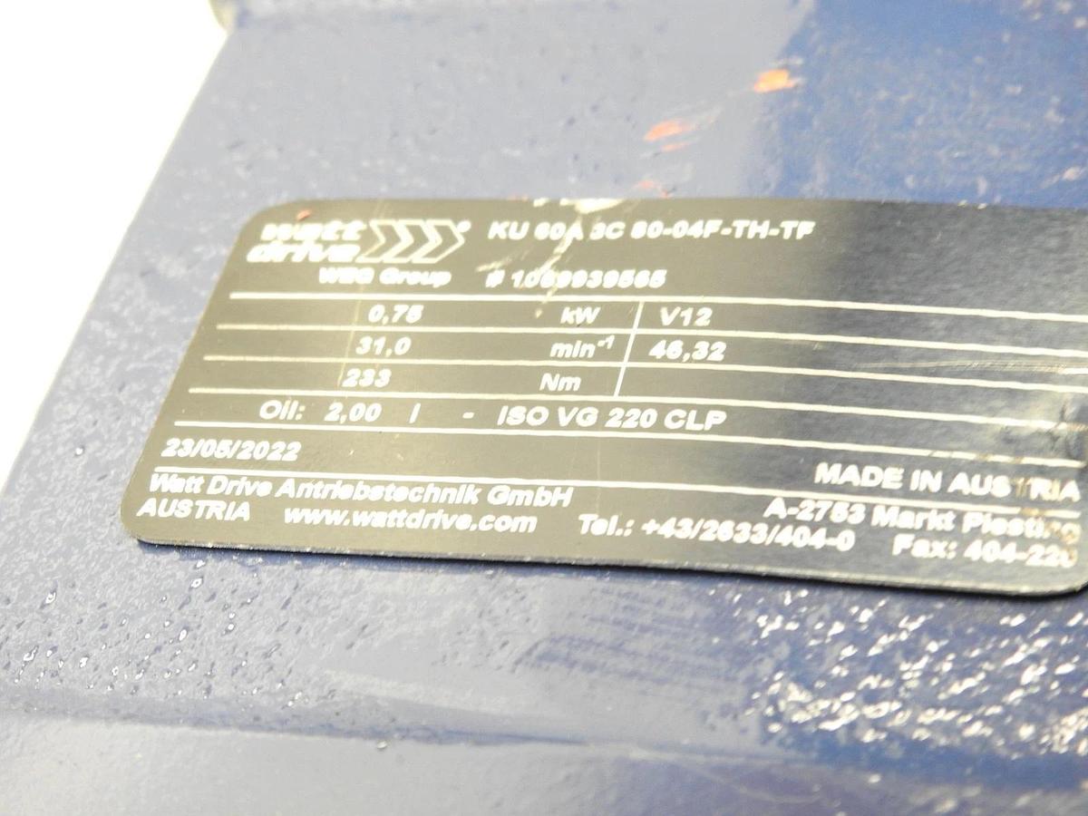 New WEG 1069939565 Watt Drive KU 60A 3C 80-04F-TH-TF 14694604 Gear Motor Drive