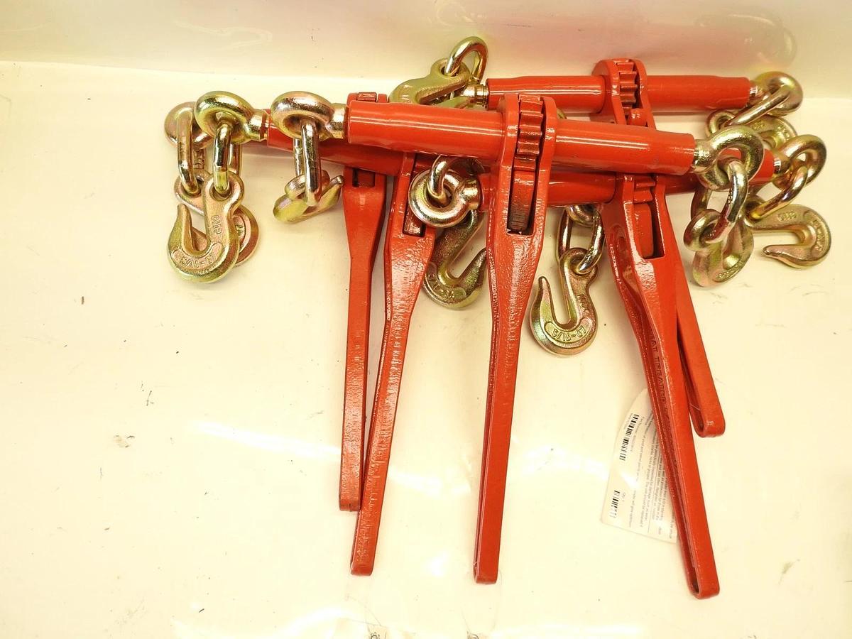 Lot OF 5 Ratchet Chain Load Binder 5/16"- 3/8" Hi-Test 859223614