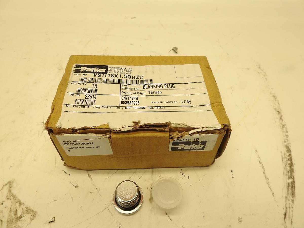 Lot Of 15 Oem Parker VSTI18X1.50RZC Steel Blanking Plug