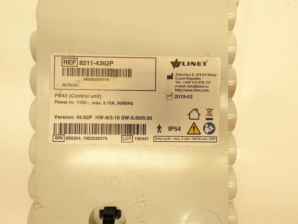 New Genuine LINET PB43 Control Unit 110V 3.15A 50/60Hz 8211-4362P 880000241779