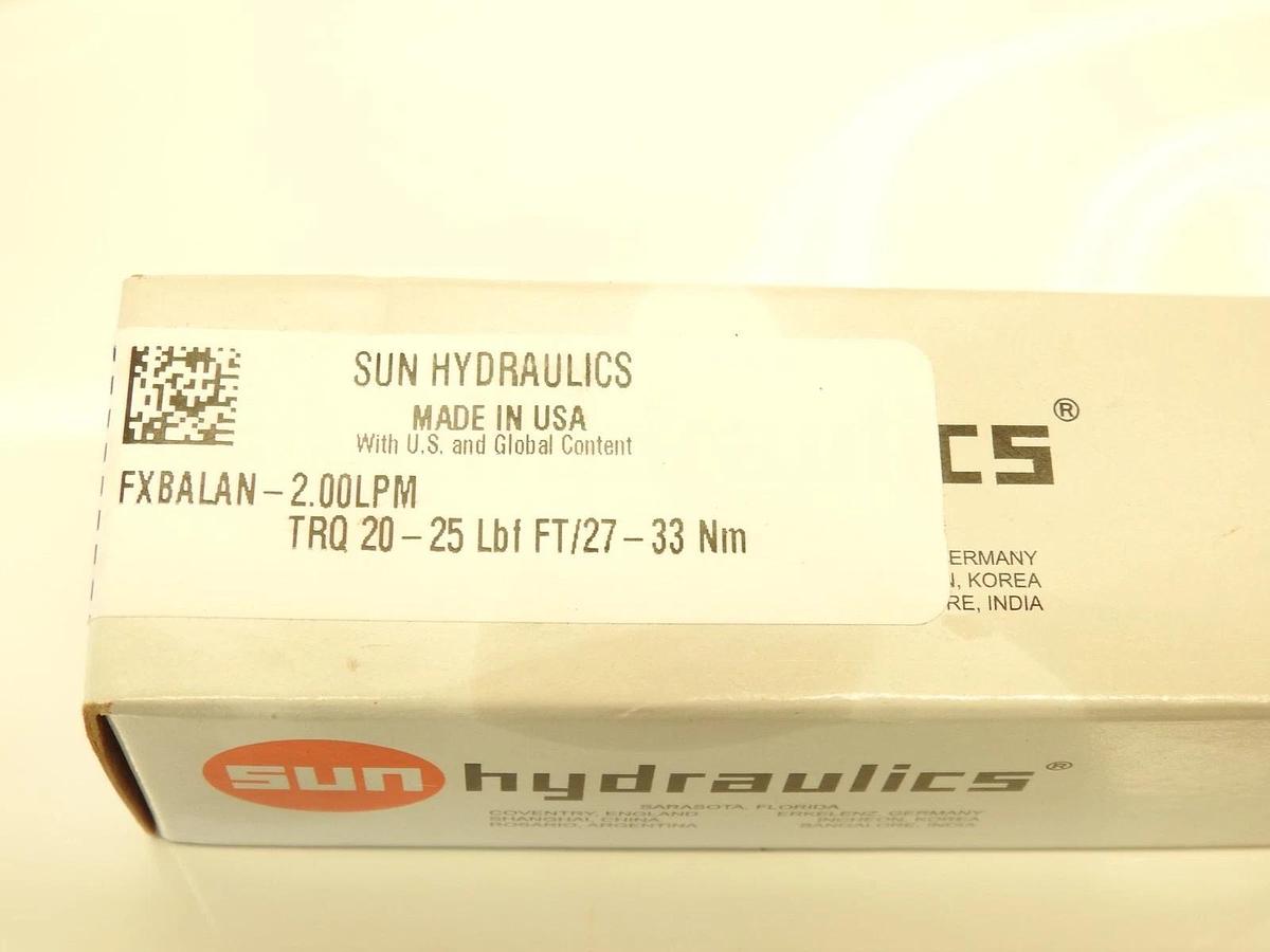 Sun Hydraulics FXBALAN-2.00LPM TRQ 20-25 LBF FT/27-33 NM Hydraulic Solenoid