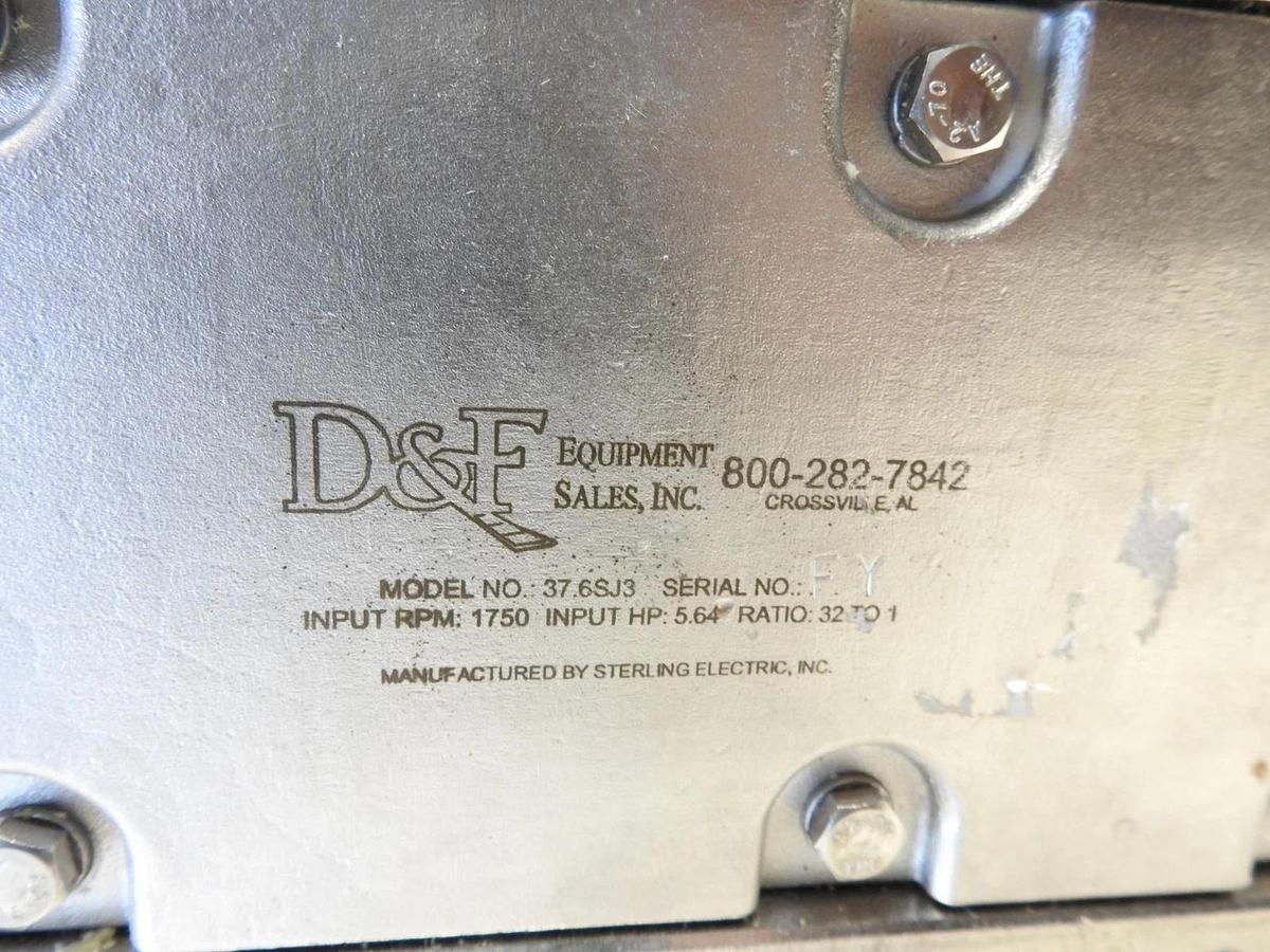 New D&F Equipment GearBox 37.6SJ3 1750 Input RPM 5.64HP 32 to 1 Ratio