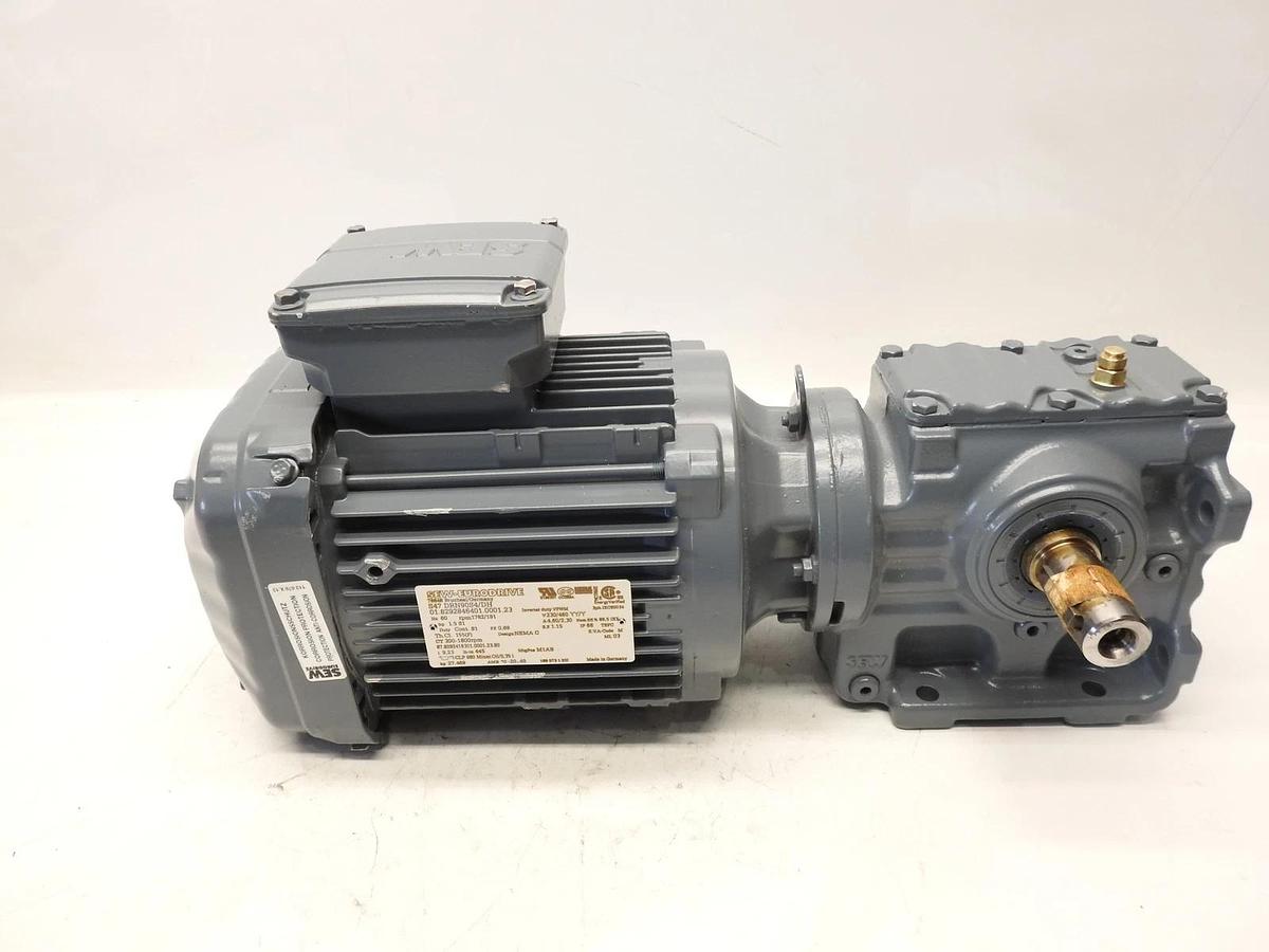 SEW S47 DRN90S4/DH 1762/91 RPM 1.5 HP 60 Hz 230/460V Helical Gearmotor